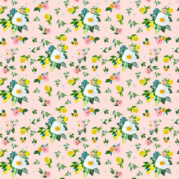 Small Lemon Blossoms in Sunrise Pink