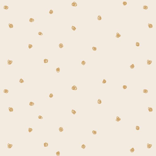 Squiggle Dots in Golden Mustard Yellow on Egret