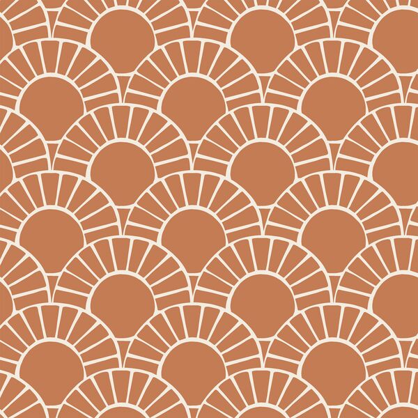 Large Mosaic Sun Tile in Copper Marigold