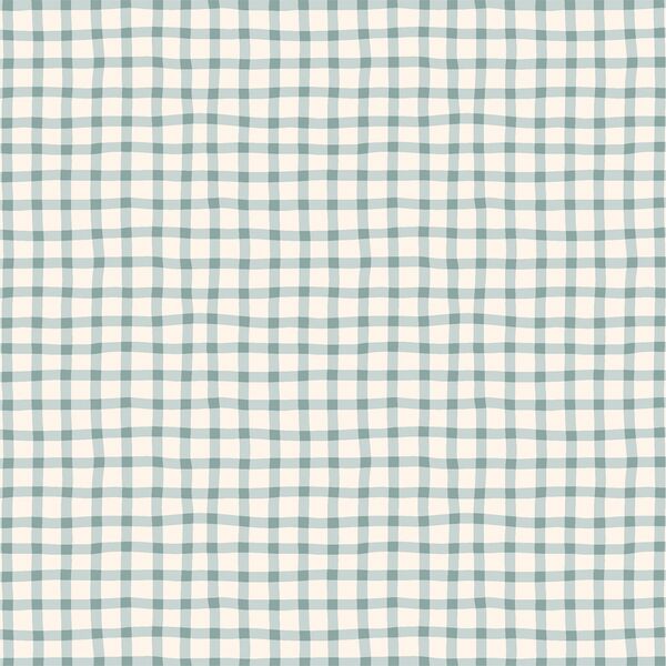Wobbly Gingham in Dusty Teal