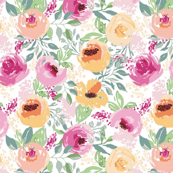Berry Floral in White