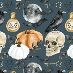Halloween Icons in Midnight Blue
