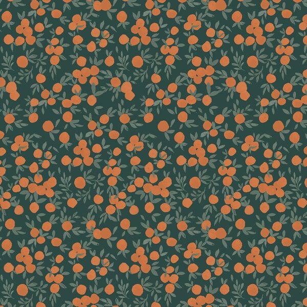 Little Oranges in Dark Teal