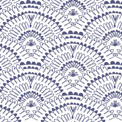 Fans in Indigo on White
