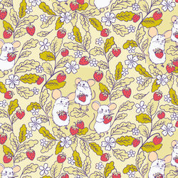 Strawberry Mice in Yellow