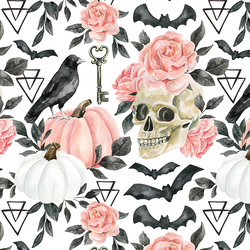 Halloween Floral in White