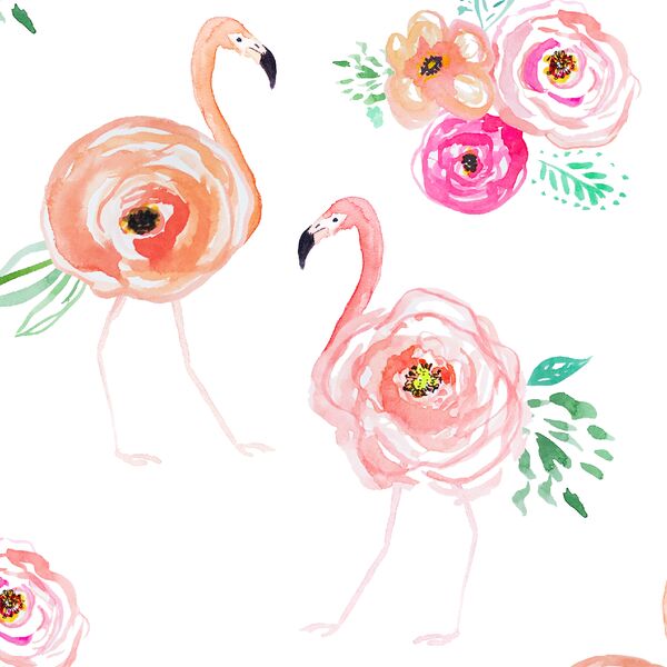 Floral Flock in Flamingo