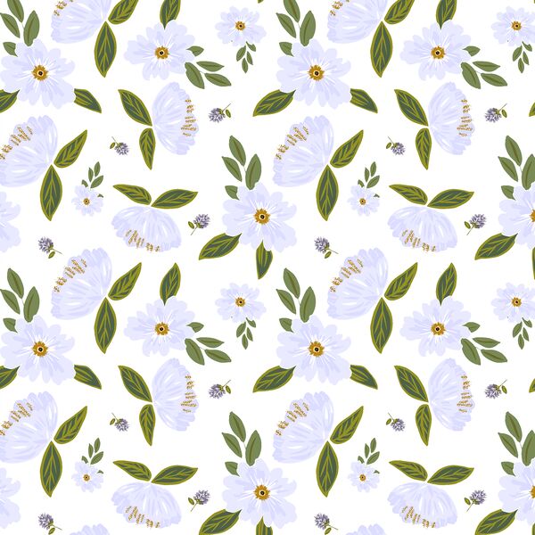 Scattered Blooms in White