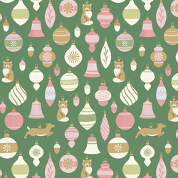 Retro Baubles in Yule Green