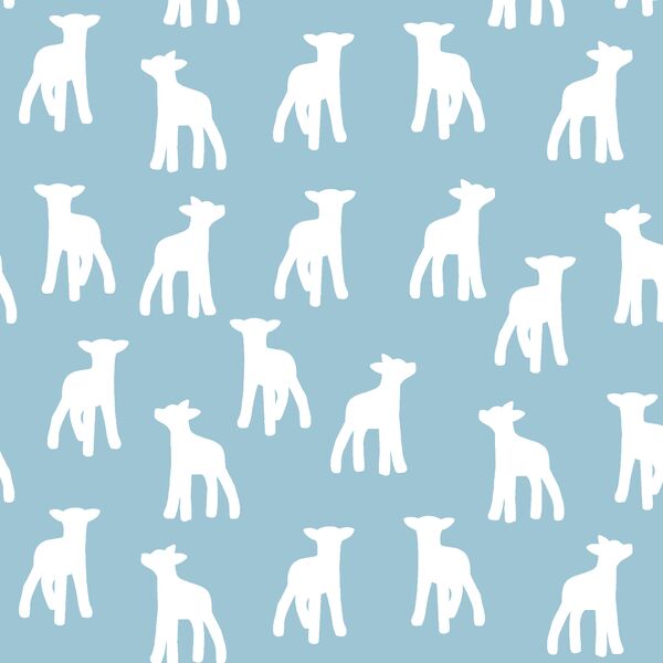 Lamb Silhouette in Bluebell