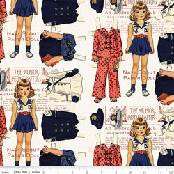 Navy Scout Paper Doll in Off White