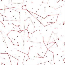 Star Charts in Geranium on White