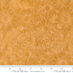 Pen Ink Flowers in Golden