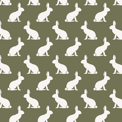 Rabbit Silhouette in Olive Green