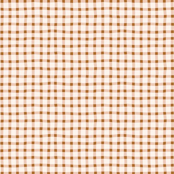 Wobbly Gingham in Copper Pink