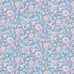 Painted Floral in Cornflower Blue