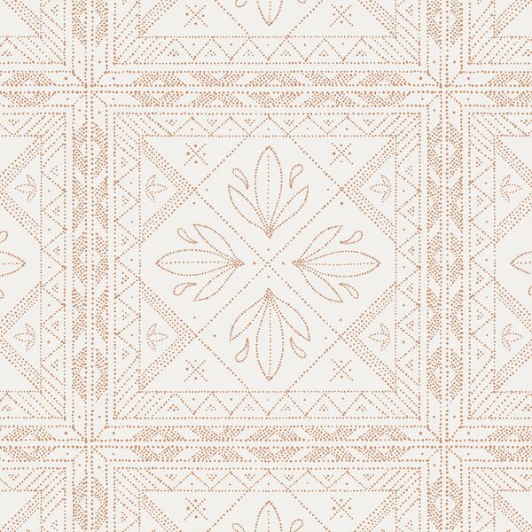 Dotted Tile in Tawny on Off White