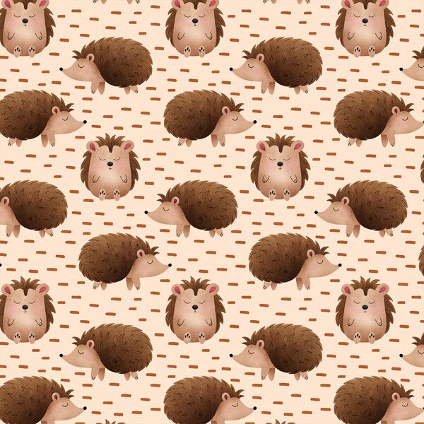 Dashing Hedgehogs in Warm Cream