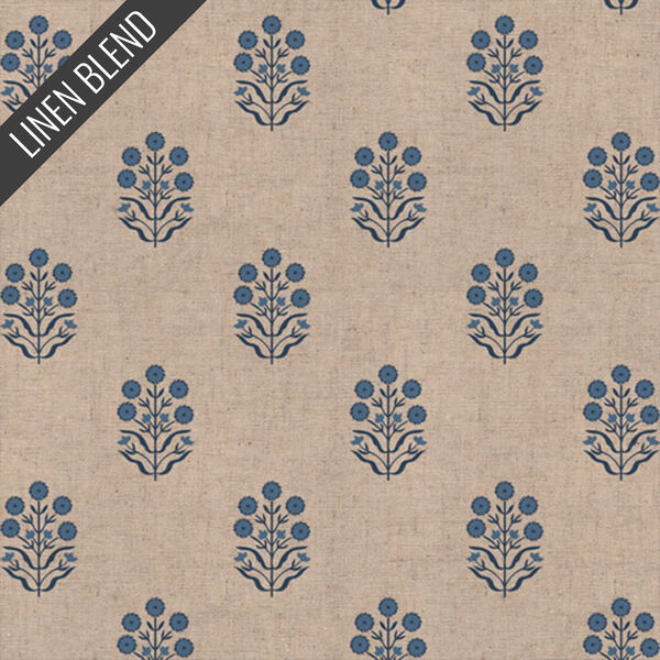 Linen Blend in Folk Bouquet