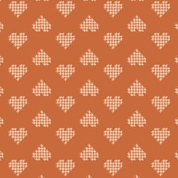 Houndstooth Love Hearts in Rust