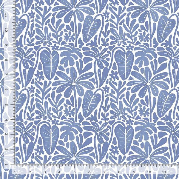 Palm Blockprint in White