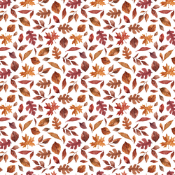 Little Fall Leaves in White