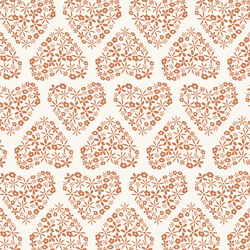 Hearts of Flower in Clay on Pearl