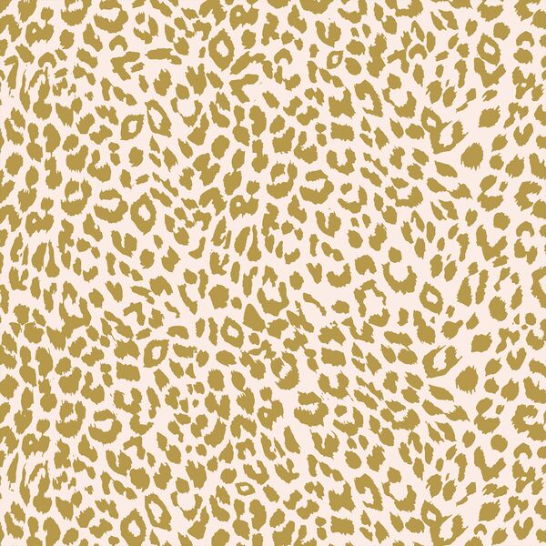 Leopard in Gold Glow on Soft Pink