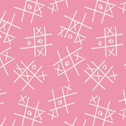 Naughts and Crosses in Mauve Pink