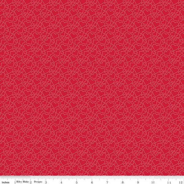 Heart Outlines in Red