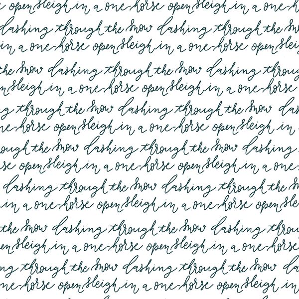 Dashing Through the Snow in Deep Teal on White