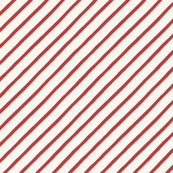Sweet Candy Stripe in Lava Red on Cream