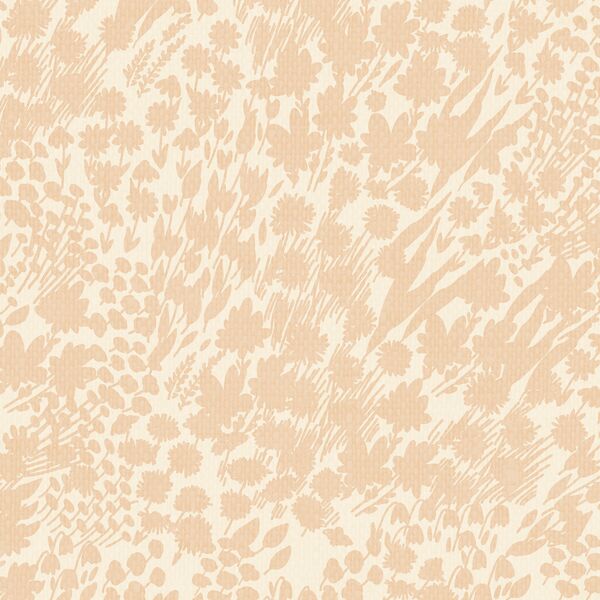 Silhouette Floral in Alabaster on Light Cream