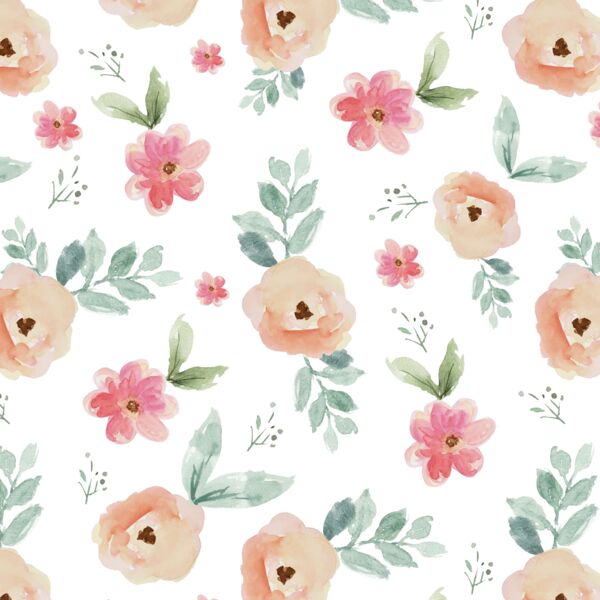Perennial Florals in Brushed Rose
