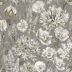Packed Floral in Taupe