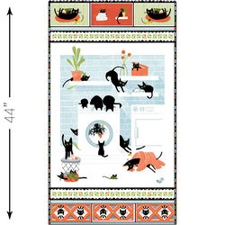 Cats in the Laundry Panel in White