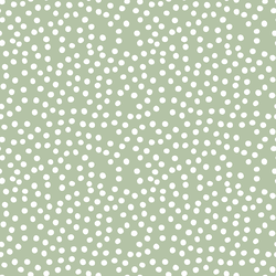 Little Modern Polka Dot in White on Sage Green