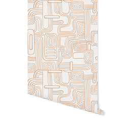Organic Lines in Tawny on Off White