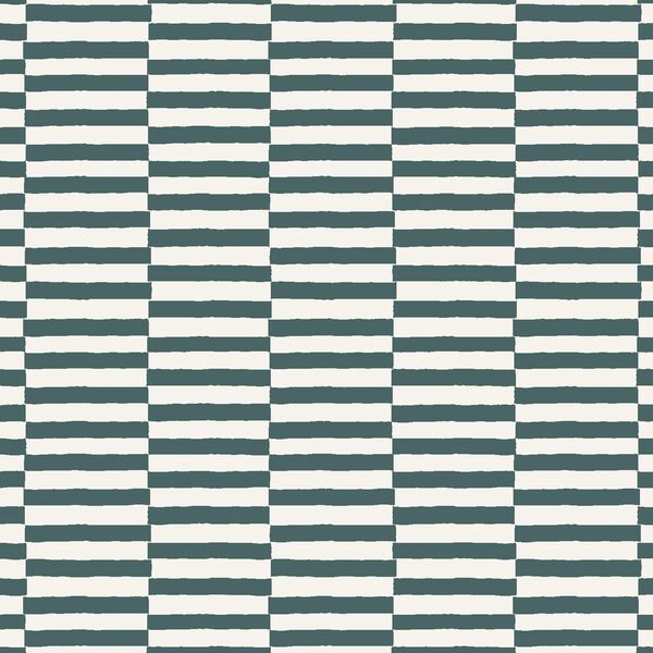 Wide Checker Stripe in Teal Blue