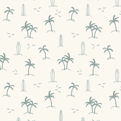 Palm Beach in Pewter Blue on Cream
