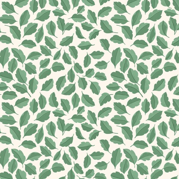 Falling Leaves in Dark Mint Green