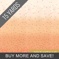 Ombre Confetti Metallic in Coral - 15 Yard Bolt