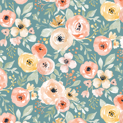 Blooming Garden in Serene Blue
