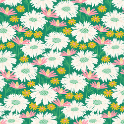 Coming Up Daisies in Grass Green