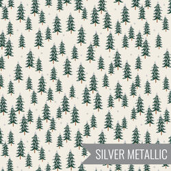 Fir Trees in Silver Metallic