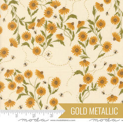 Cone Flower in Eggshell Metallic