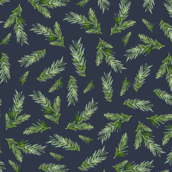 Large Pine Branches in Evening Blue