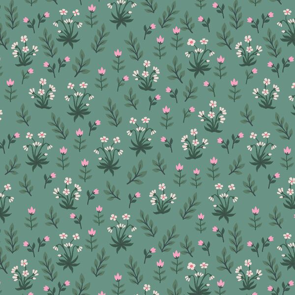 Mille Fleurs in Verdant Green