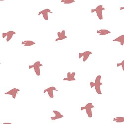Flock Silhouette in Berry on White