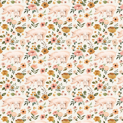 Little Floral Pigs in Cream